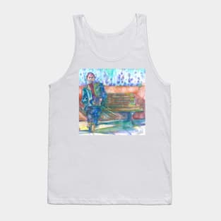 ANTON CHEKHOV sitting on the bench - watercolor portrait Tank Top